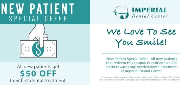 Imeprial Dental Center Sugra Land Texas Patient Special Offer